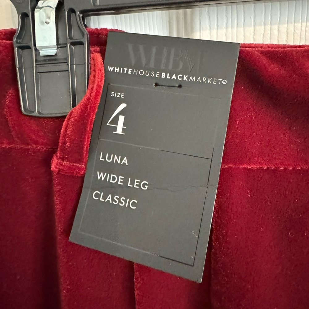 Velvet wide leg trouser pants - Picture 2 of 4